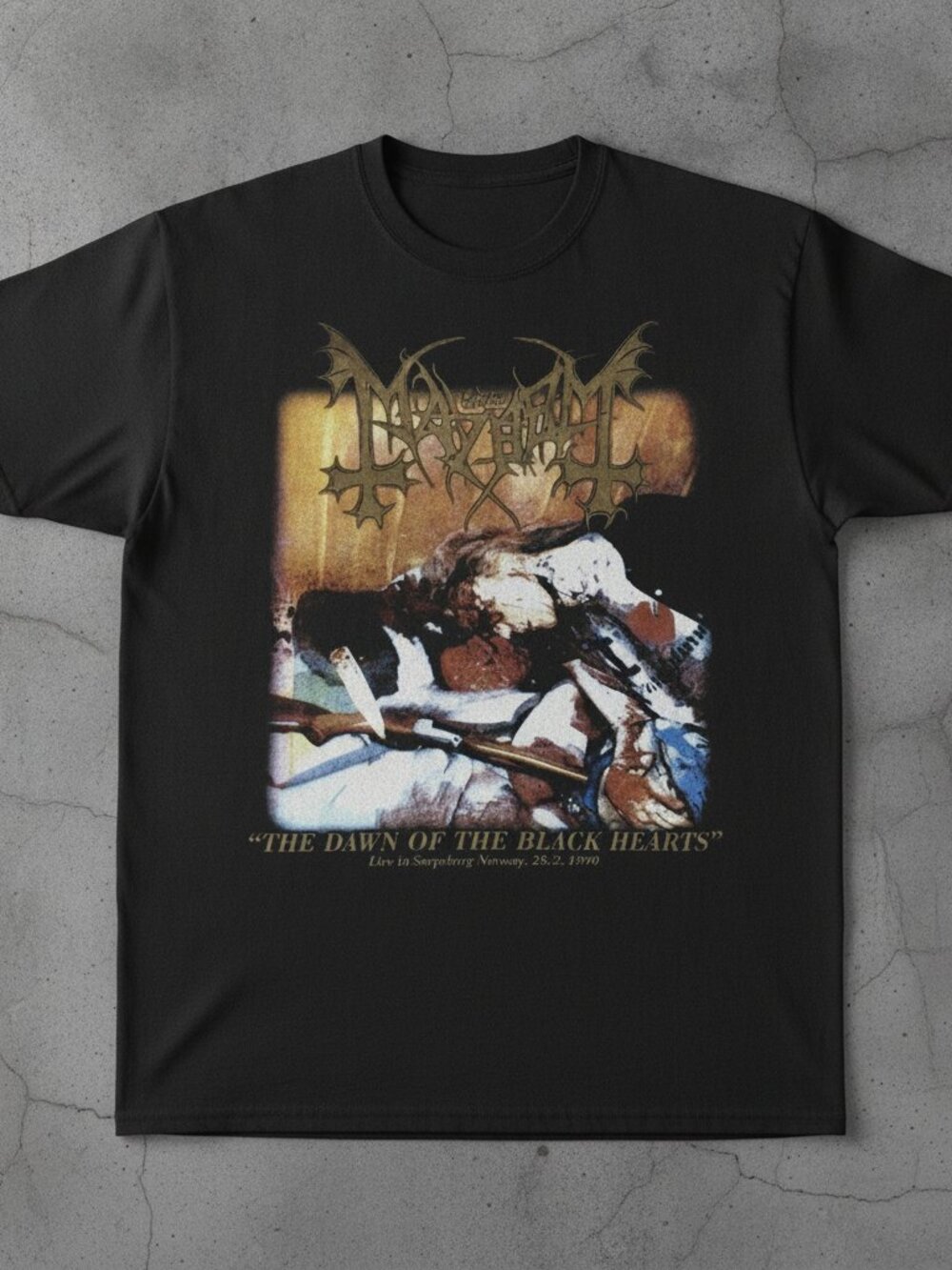Mayhem The Dawn of the Black Hearts Graphic T-Shirt Black Metal Band Tee Unisex